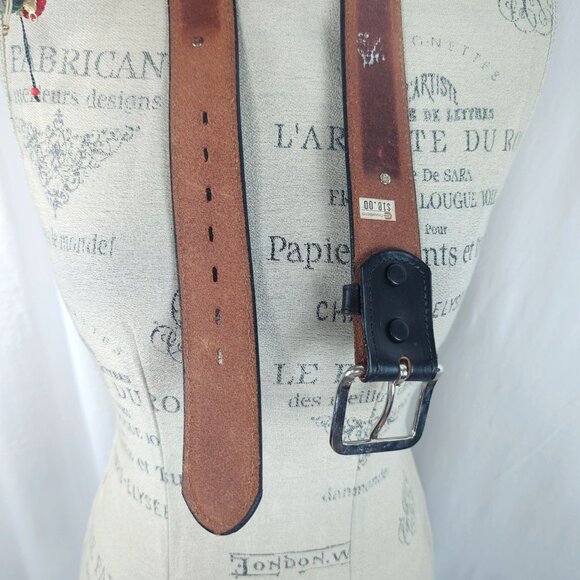 Vintage Cowboy Legends Western Black Leather Belt Small Buckle - Picture 8 of 8